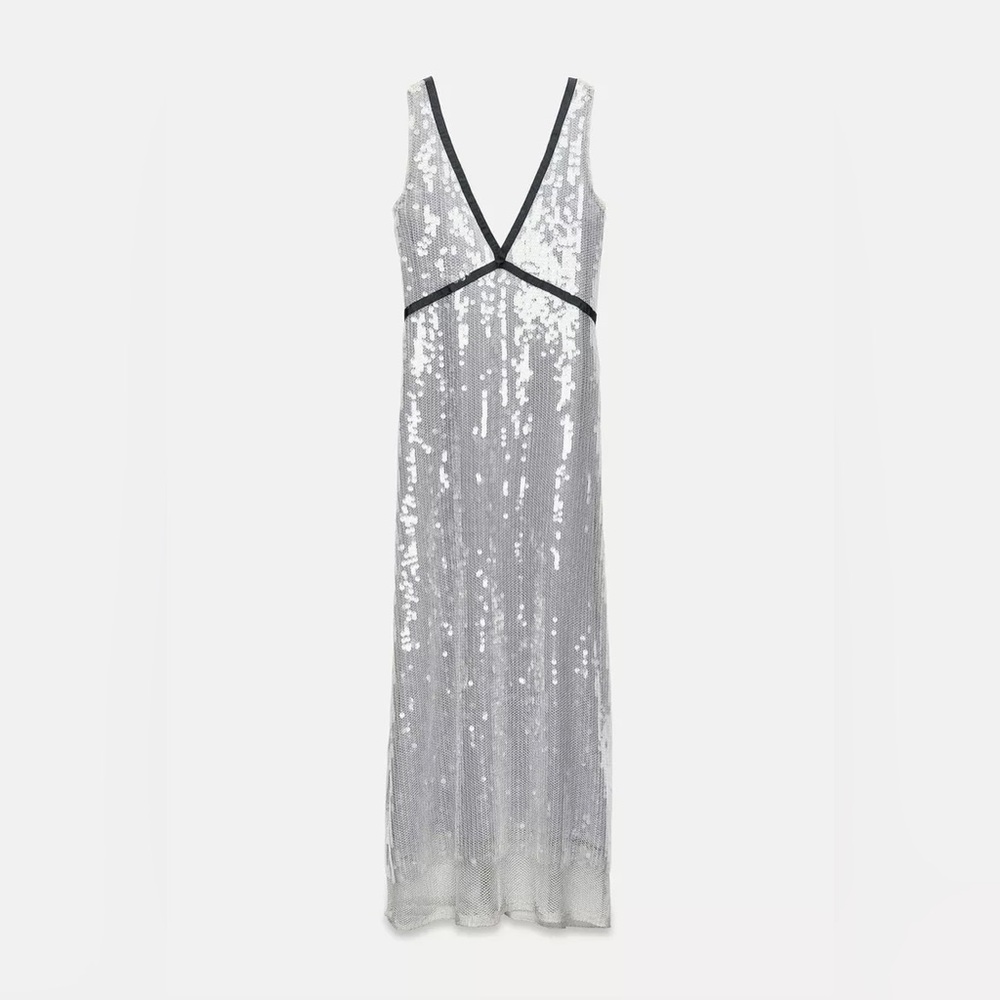 Zara Sequin Mesh Dress XS - Picture 4 of 15